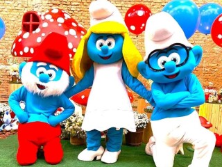 Os Smurfs cover personagens vivos festa infantil Tatuap Servicos para festas infantis e eventos no [***] 