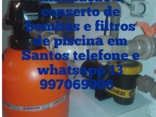 Conserto de bombas Troca de areia de filtro de piscinas Santos SP Pintor de parede e reformas no [***] 