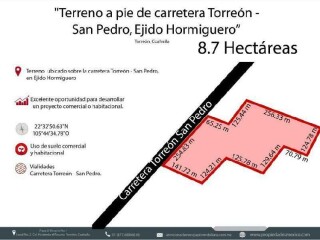 Terreno en venta en carretera torreon - san pedro en Torreón | Clasf deportes-y-nautica