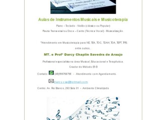 Aulas de Instrumentos Musicais e Musicoterapia Centro Florianopolis - Cursos de teatro, dança e música 